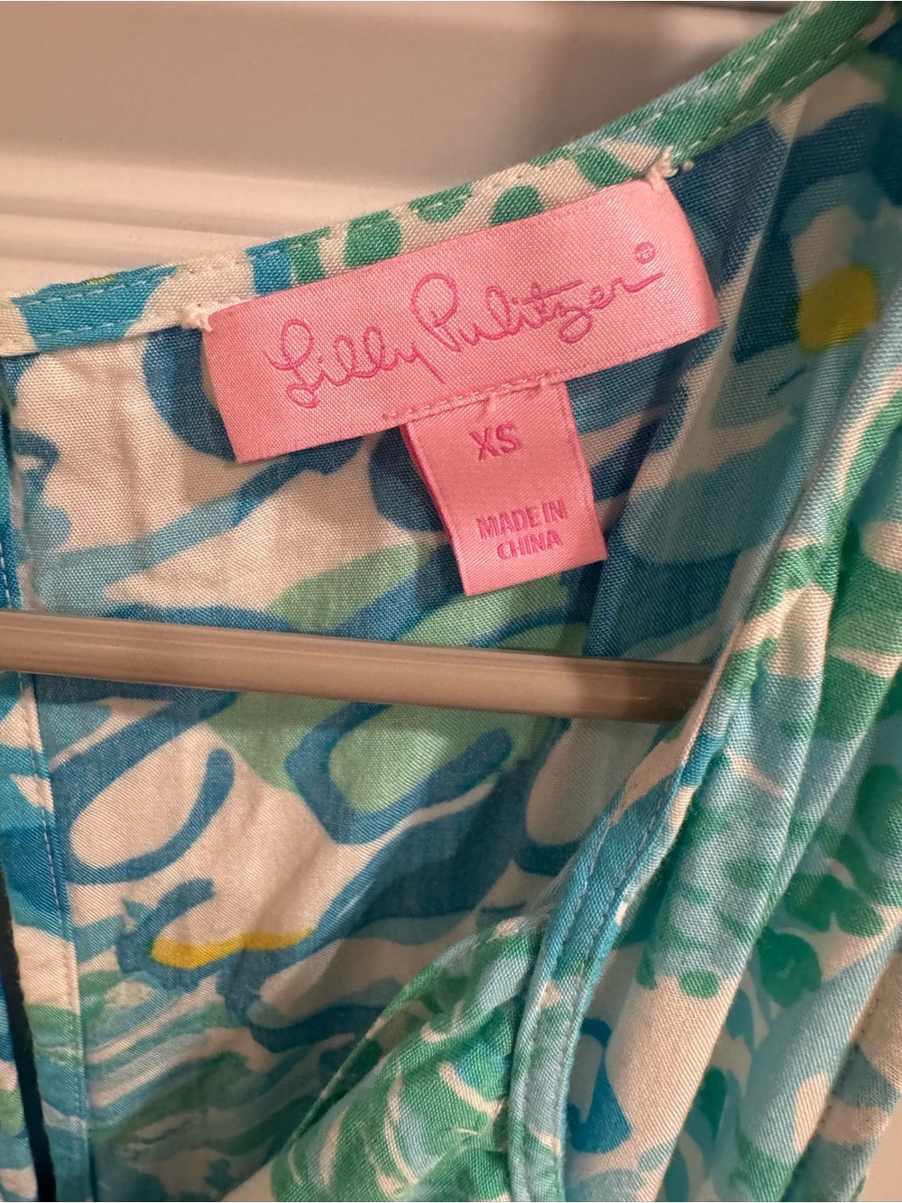 Lilly Pulitzer Blue & Green Sleeveless Tassel Romper XS - Picture 3 of 6